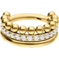 Wildcat Triple Bubble Crystal Clicker - lävistysrengas - Kultainen metalli, 10,0 mm