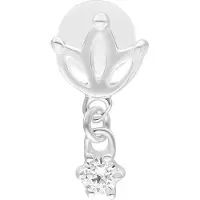 Wildcat Lotus Push Fit Labret - 8,0 mm, Hopeinen metalli
