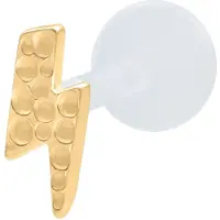 Wildcat Flash Hammered Push Fit Labret - 10,0 mm, Metal doré