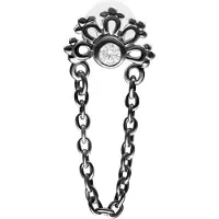 Wildcat Crystal Sunrise Push Fit Labret - 5,0 mm, Musta metalli