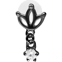 Wildcat Lotus Push Fit Labret - 7,0 mm, Musta metalli