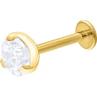 Wildcat Single Crystal Push-Fit Labret - lävistyskoru - 10,0 mm, Kultainen metalli, 5,0 mm