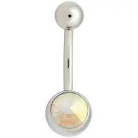 Wildcat Double Jewelled Navel Bananabell - napakoru - 1,6 mm, 10,0 mm, Aurora Boreale, Hopeinen metalli