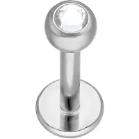 Wildcat Jewelled Micro Labret -lävistyskoru - 10,0 mm, Valkoinen