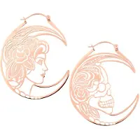 Wildcat Skull Couple Hoops - korvarenkaat - Ruusukultainen metalli