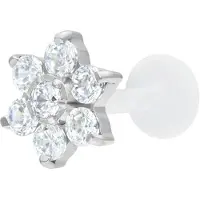 Wildcat Crystal Flower Screwing Labret<!--63dd0344d3dfb--> - Hopeinen metalli