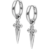 Wildcat Little Sword Cross - korvarenkaat (pari) - Hopeinen metalli