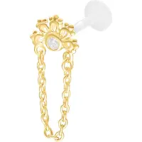 Wildcat Crystal Sunrise Push Fit Labret - 9,0 mm, Kultainen metalli