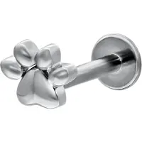 Wildcat Little Paw Push-Fit Labret - lävistyskoru - 12,0 mm, Valkokulta