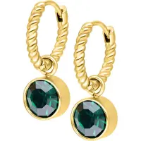 Wildcat Little Twisted Hoops - Korvakorut (pari) - Kultainen metalli, Smaragdin vihreä