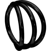 Wildcat 3 Rings Clicker - lävistysrengas - Musta metalli, 10,0 mm