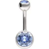 Wildcat Multicut Double Jewelled Bananabell - lävistyskoru - 1,6 mm, 12,0 mm, Vaalea safiiri, Hopeinen metalli