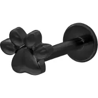 Wildcat Little Paw Push-Fit Labret - lävistyskoru - 8,0 mm, Musta metalli