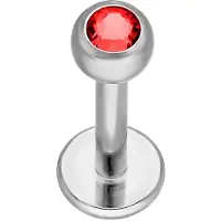 Wildcat Jewelled Micro Labret -lävistyskoru - 10,0 mm, Punainen