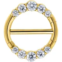 Wildcat Double Crystal Hinged Nipple Clicker - nännikoru - 14,0 mm, Kultainen metalli