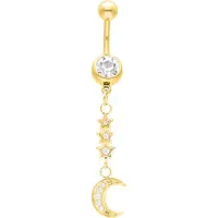 Wildcat Dangling Moon Bananabell - Lävistyskoru - 10,0 mm, Kultainen metalli
