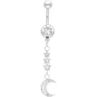 Wildcat Dangling Moon Bananabell - Lävistyskoru - 10,0 mm, Hopeinen metalli