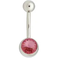 Wildcat Double Jewelled Navel Bananabell - napakoru - 1,6 mm, 12,0 mm, Vaaleanpunainen, Hopeinen metalli