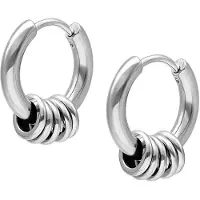 Wildcat Little 5 Rings Hoops - huggies-korvarenkaat (pari) - Hopeinen metalli
