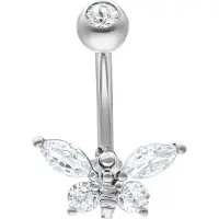 Wildcat Mehiläisnapakoru - Multi Jewelled Bee - 12,0 mm, Hopeinen metalli