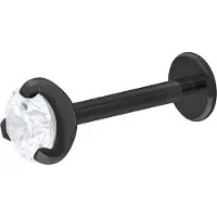 Wildcat Single Crystal Push-Fit Labret - lävistyskoru - 8,0 mm, Musta metalli, 4,0 mm