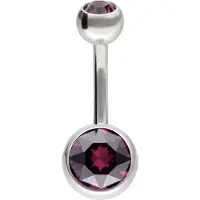 Wildcat Multicut Double Jewelled Bananabell - lävistyskoru - 1,6 mm, 10,0 mm, Ametisti, Hopeinen metalli