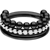 Wildcat Triple Bubble Crystal Clicker - lävistysrengas - Musta metalli, 12,0 mm