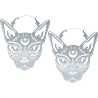 Wildcat Sphynx Hoops - korvarenkaat - Hopeinen metalli