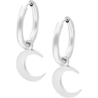 Wildcat Little Moonchild Hoops - huggies-korvarenkaat (pari) - Hopeinen metalli