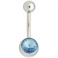 Wildcat Double Jewelled Navel Bananabell - napakoru - 1,6 mm, 12,0 mm, Vaaleansininen, Hopeinen metalli