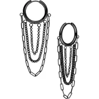 Wildcat Multilayer Chain Hoops -korvakorut (pari) - Musta metalli