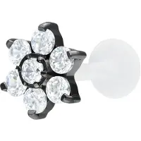 Wildcat Crystal Flower Screwing Labret<!--63dd0344d3dfb--> - Musta metalli