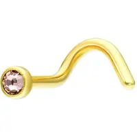 Wildcat Jewelled Nosestud - nenäkoru kristallikoristeella - 1,2 mm, Aprikoosi