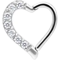 Wildcat Crystal Heart Ring - Srebrna, 8,0 mm, Desna