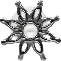 Wildcat Bloom Push Fit Labret - 8,0 mm, Musta metalli