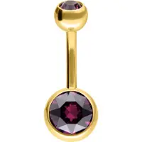 Wildcat Multicut Double Jewelled Bananabell - lävistyskoru - 8,0 mm, Ametisti, Kultainen metalli