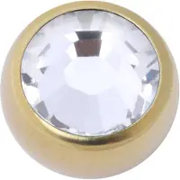 Wildcat Threaded Jewelled Ball - korupallot sisäkierteellä - Valkoinen, 4,0 mm, 1,6 mm, Kultainen metalli