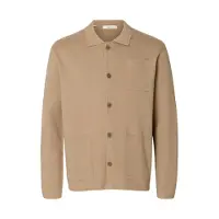 Selected Slmmike Light Polo Cardigan Noos - Beige - XL