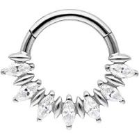 Wildcat Marquise Sunburst Septum Clicker - Lävistyskoru - Hopeinen metalli