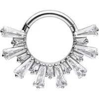 Wildcat Crystal Sunray Septum Clicker - Lävistyskoru - Hopeinen metalli