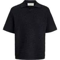 Jack & Jones Jornantucket Knit Split Neck Polo Sa26 - Black - S