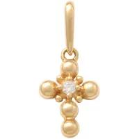 Lykken Crosses kultainen mini ristiriipus zirkonioilla 8.6 mm