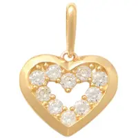 Lykken Hearts kultainen mini sydänriipus zirkonoilla 9.3 mm