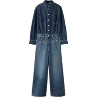 Mango Buttons Denim Jumpsuit - Navy - L