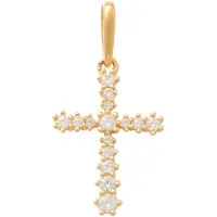 Lykken Crosses kultainen ristiriipus zirkonoilla 13.2 mm