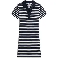 Tommy Hilfiger Mekko '1985 Slim Mini Short Sleeve' yönsininen / valkoinen