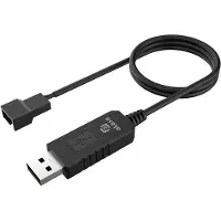 Akasa USB to 3-Pin / 4-Pin, 5V to 12V PC Fan adapter cable, 60cm (AK-CBFA10-60BK)