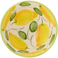 J-Line Bowl Lemon Ceramic Yell/Grn M - Yellow - Ø 22 CM