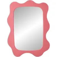 J-Line Wall Mirror Waves Mdf Dark Pink - Pink - ONE SIZE