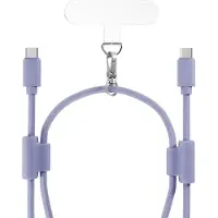 EPICO Phone Lanyard USB-C -kaapeli, 60 W, 1,45 m, liila, 2 kpl